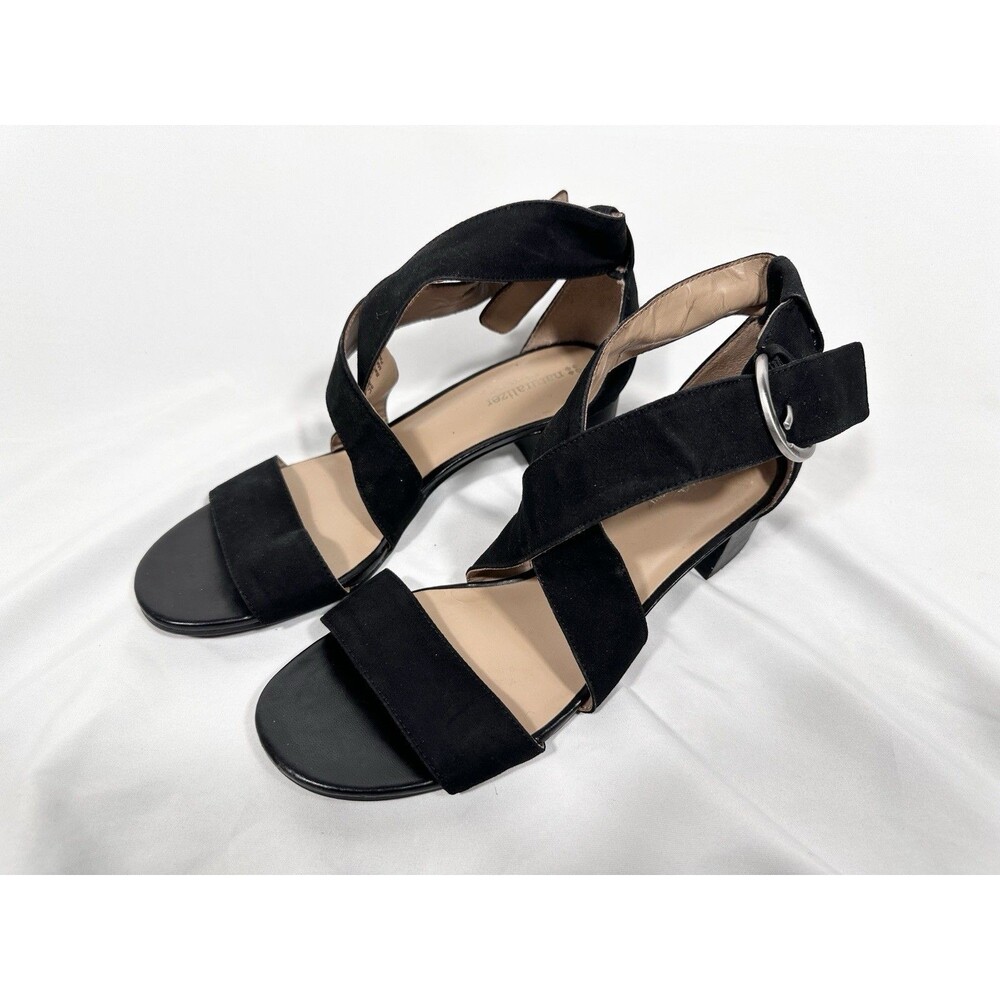Naturalizer N5 Comfort Signature Black Heather Slide Sandal Heels Size 8